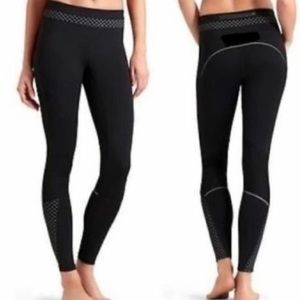 Athleta Black Miles Compression Reflective Run Leggings - M